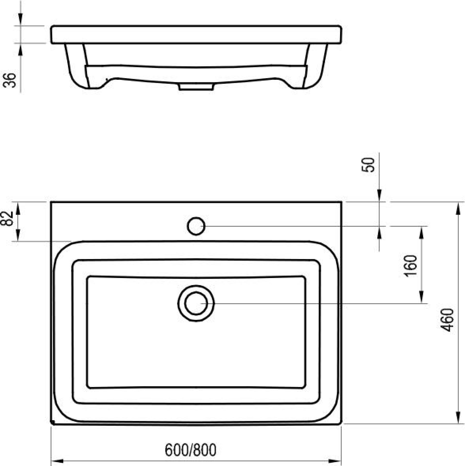 Раковина 80 см Ravak Comfort 800 XJX01280001