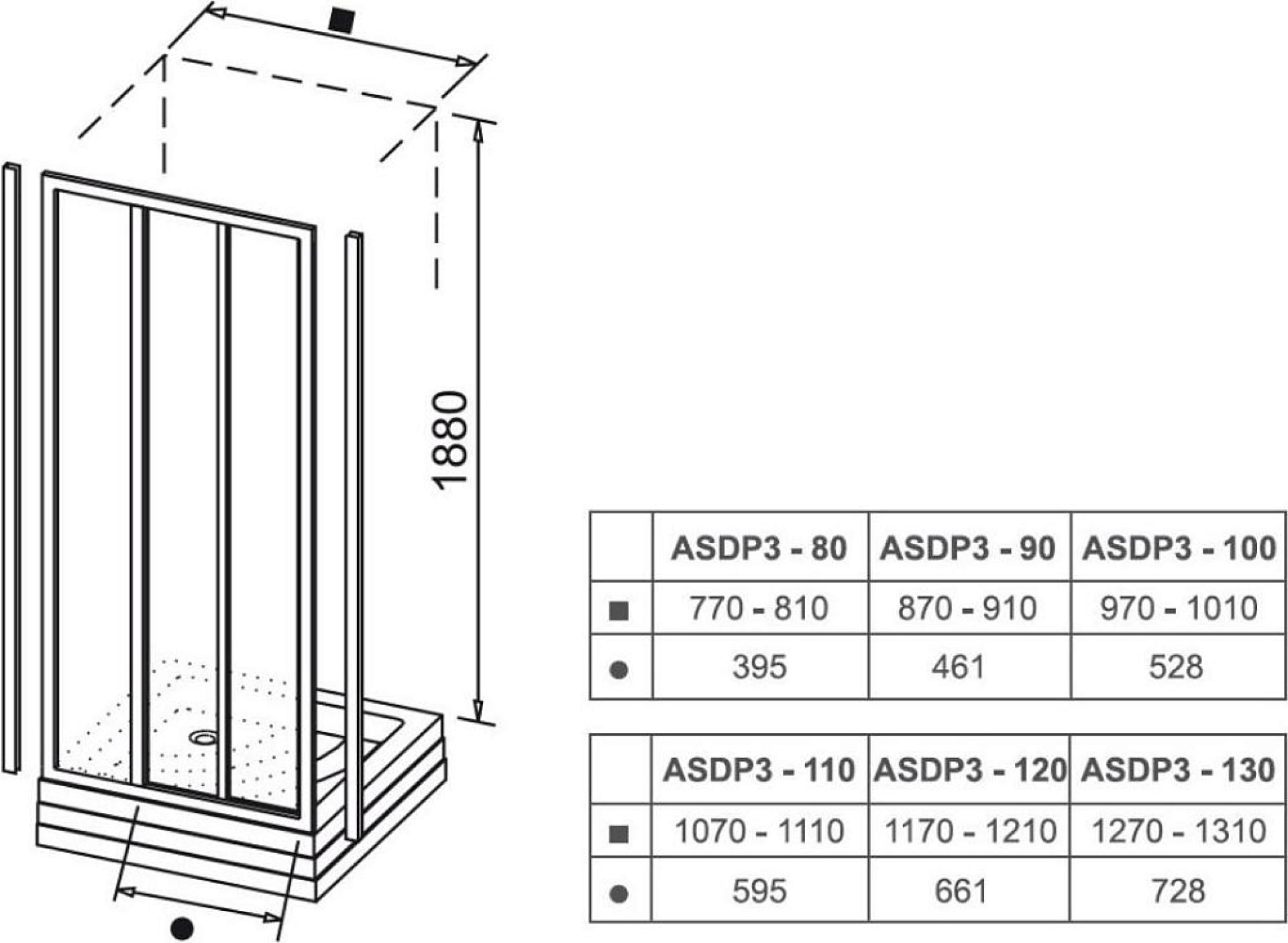 Душевой уголок Ravak Supernova ASDP3-90+APSS-90 белый+грейп