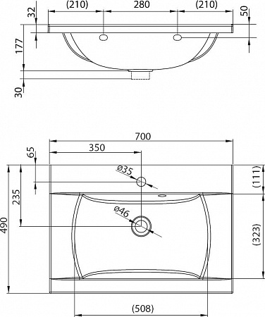 Тумба с раковиной 70 см Ravak SD Classic II 70508021,X000000906, белый