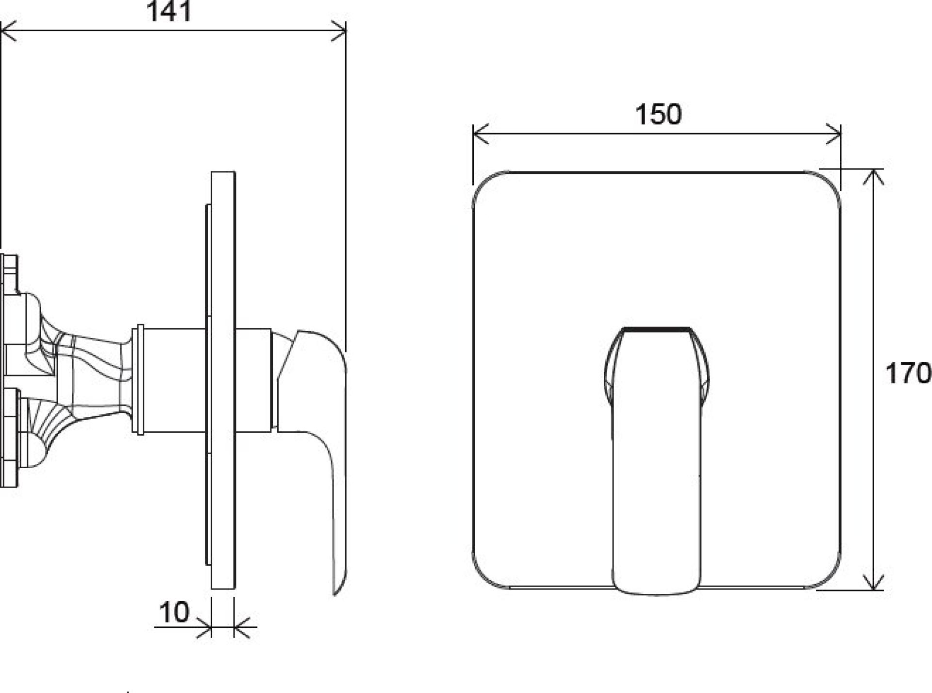 Смеситель для душа Ravak Flat - FL 066.00 X070124, хром