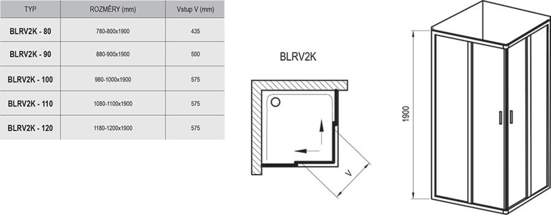 Душевой уголок Ravak Blix BLRV2K-120 сатин + стекло грапе 1XVG0U00ZG