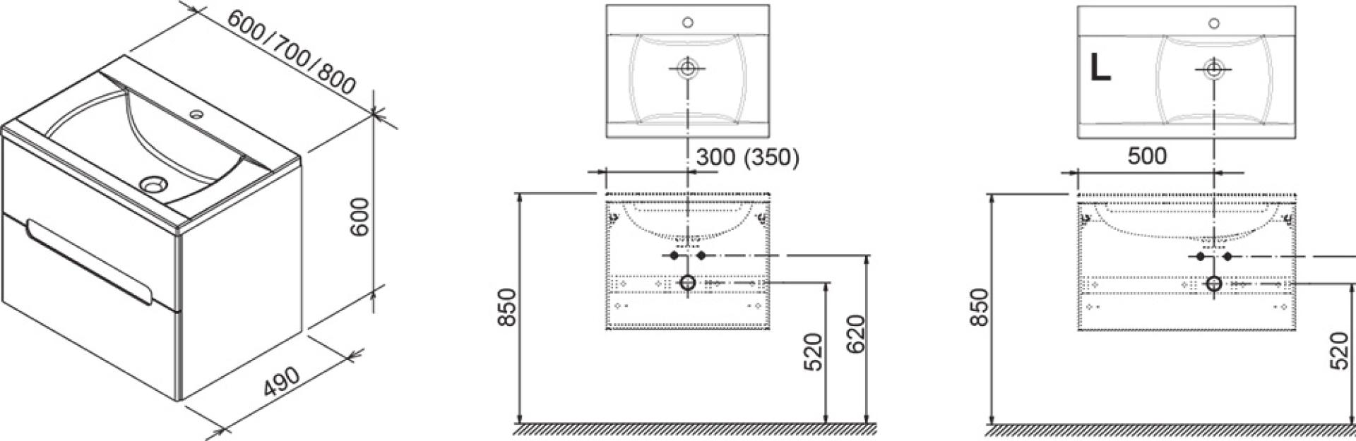 Тумба для комплекта 70 см Ravak SD Classic II X000000908, латте/белый