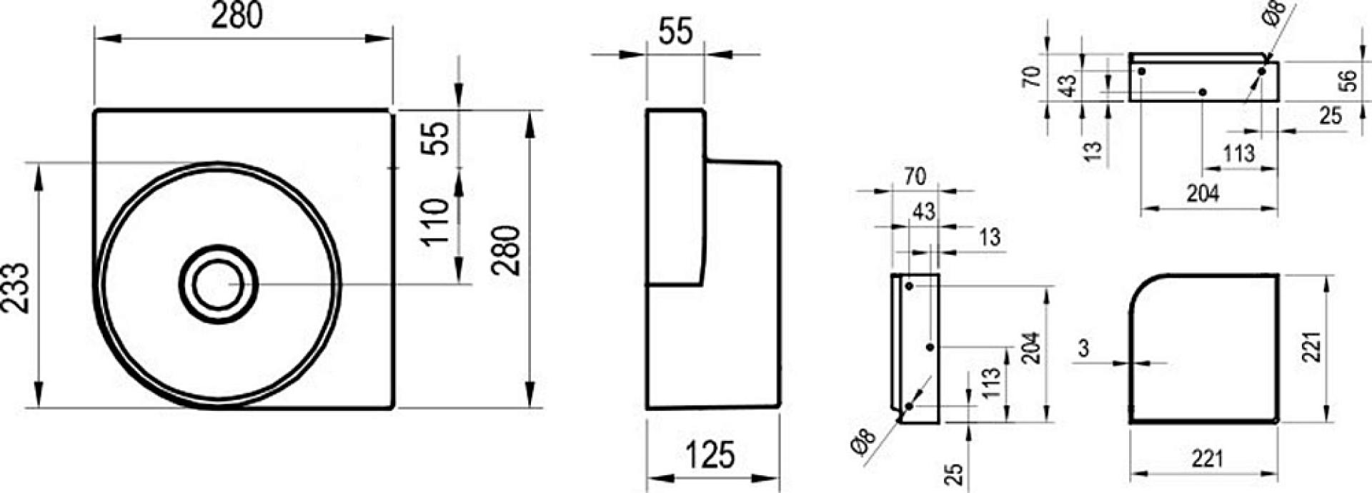 Раковина Ravak Yard 280C XJX01028000, белый