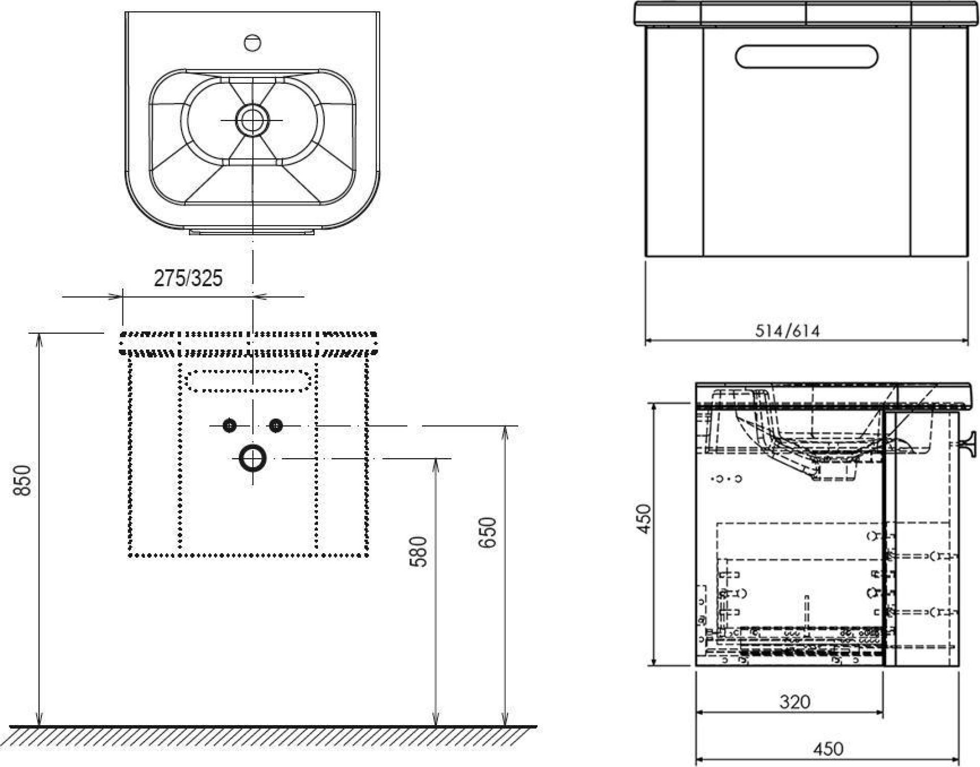 Тумба под умывальник Ravak Chrome SD-650 серая X000000638