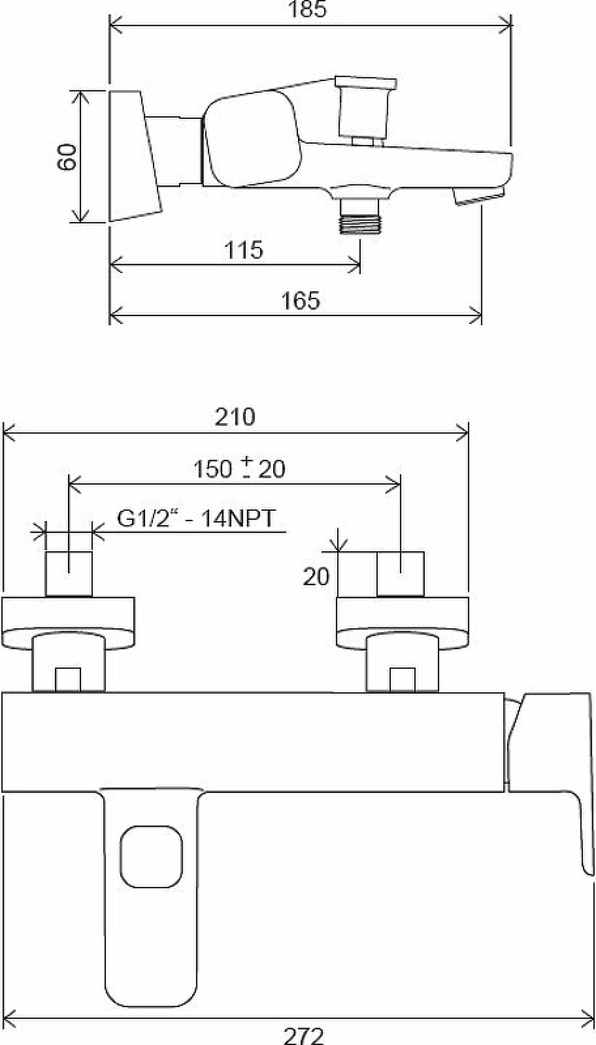 Смеситель для ванны Ravak 10° Free X070152 Черный матовый