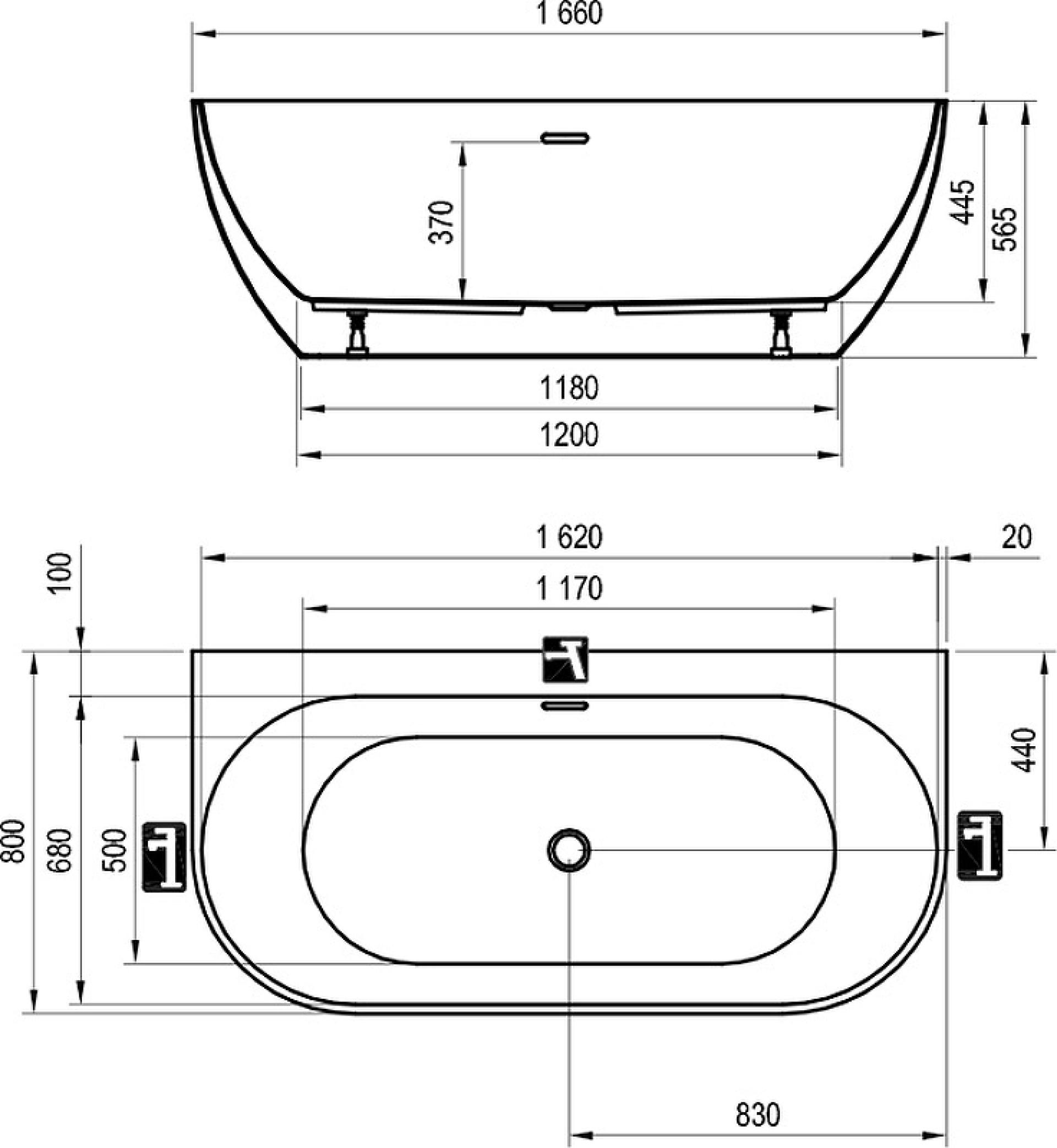 Акриловая ванна Ravak Freedom W 166x80 XC00100033, белый