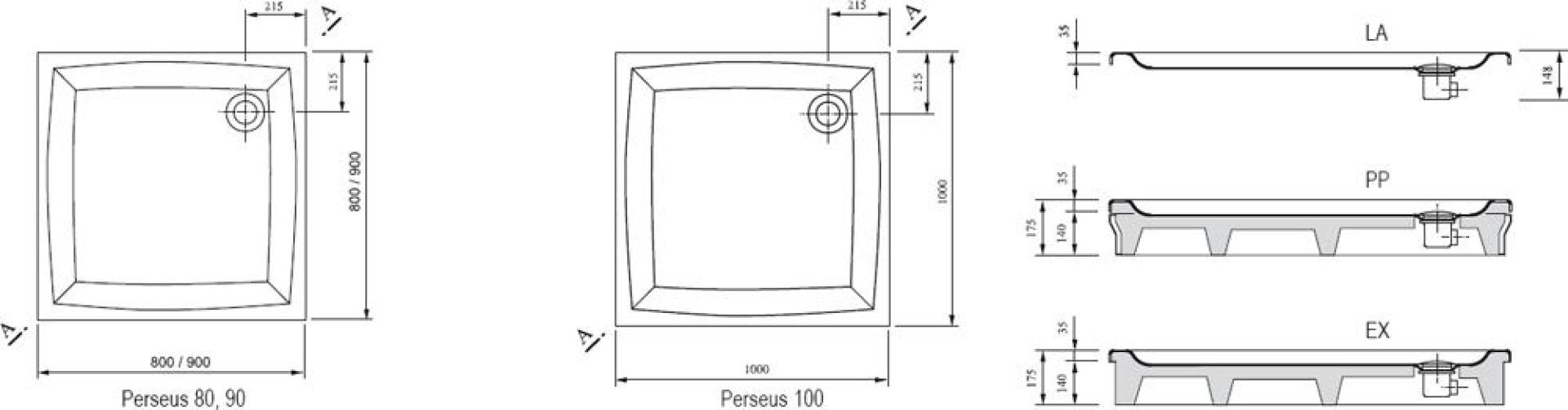 Душевой поддон Ravak Galaxy/Perseus-80 EX белый A024401310