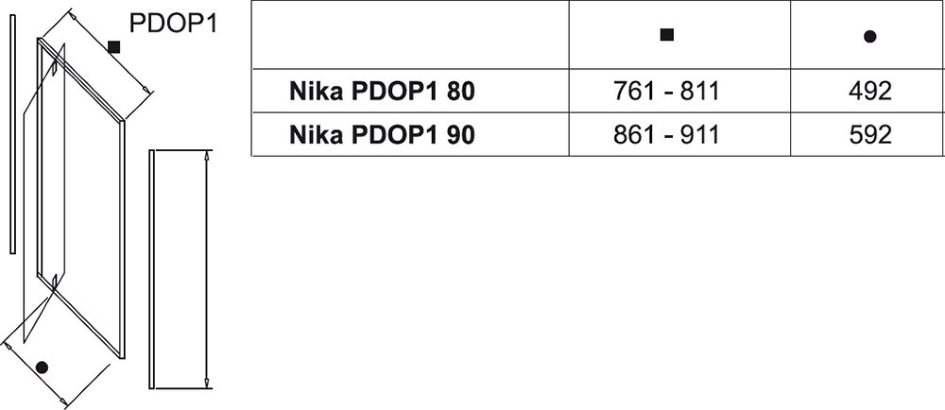 Душевая дверь Ravak Pivot PDOP1-80 блестящая + стекло транспарент 03G40C00Z1