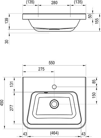 Тумба с раковиной Ravak SD 10° 55 темный орех